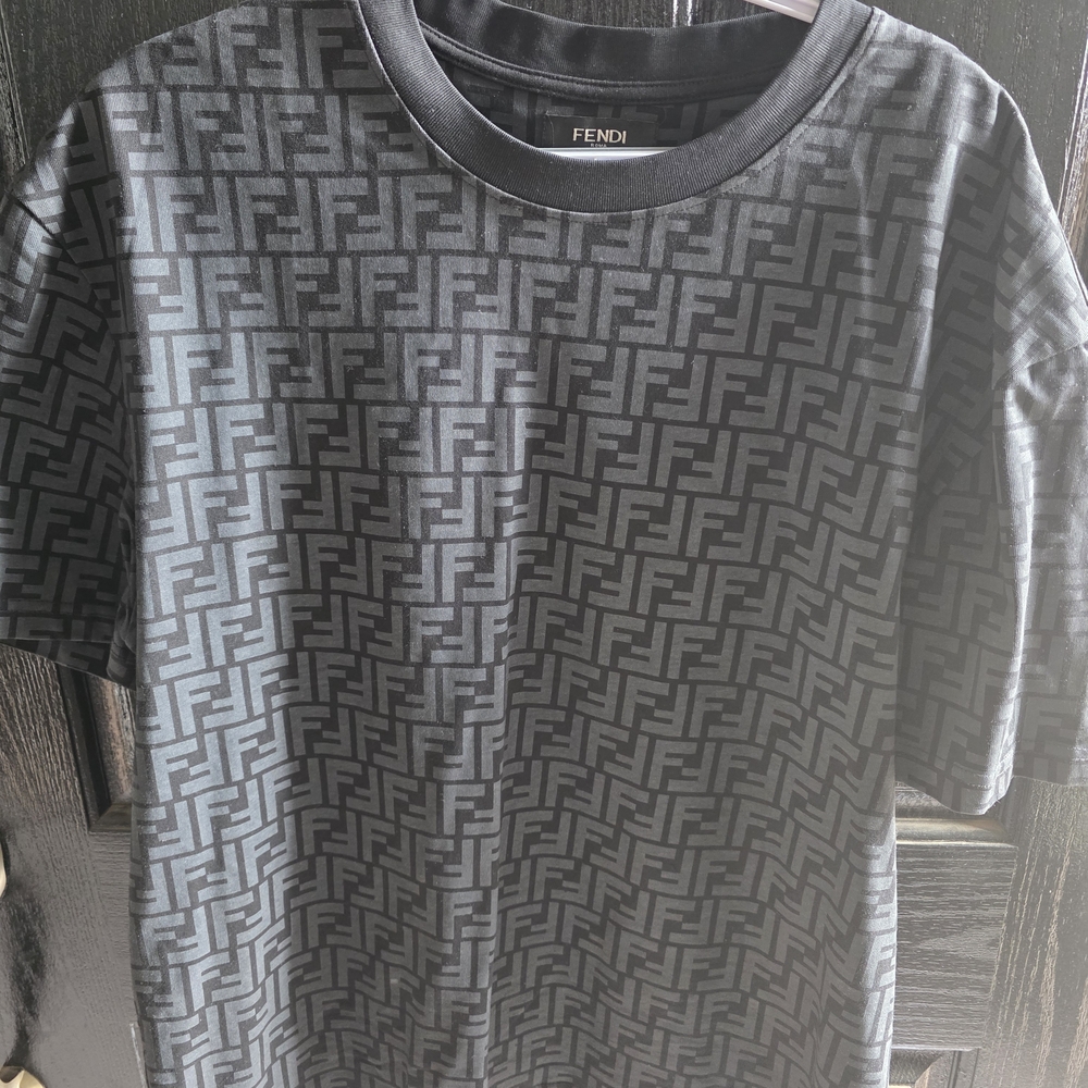 Fendi Gray Monogram Short Sleeve Tee